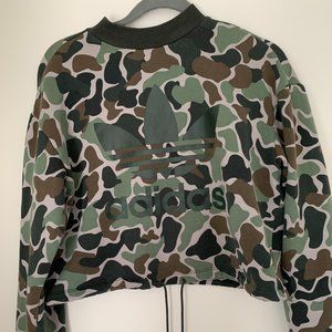 Adidas camo cropped hoodie